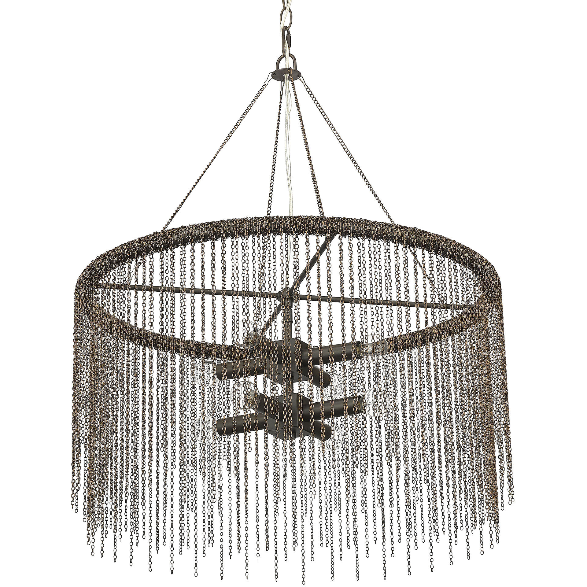 Cleo 8 Light 24 inch Rubbed Bronze Chandelier Ceiling Light